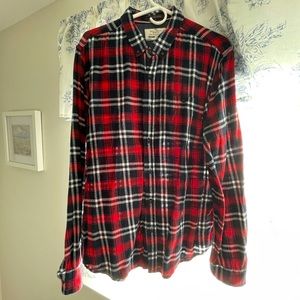 Men’s Plaid Flannel Button Down Shirt